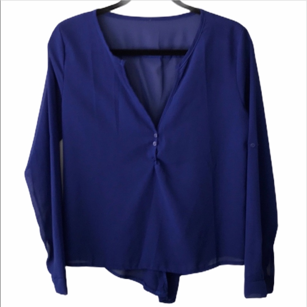 Violet sheer chiffon blouse